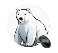 Polar Bear Round Mouse Pad Smooth Glide Gaming Mousepad Extra Density Portable Comfortable Mouse Mat for Desk, Home, Office 7.8x7.8 Inches