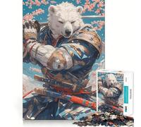 Polar Bear Samurai 1000 Pieces Jigsaws Adults Puzzles Gifts Logic Ability Toy Slow Enjoy Accurate Cut Stylish Gift (38x52cm)