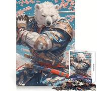 Polar Bear Samurai 1000 Pieces Jigsaws Adults Puzzles Gifts Logic Ability Toy Slow Enjoy Accurate Cut Stylish Gift (38x52cm)