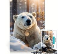 Polar Bear Snow 1000 Piece Jigsaw Puzzles for Adults Jigsaw Mind Puzzle Mind Calm Art Assembly Unique Gift (38x52cm)