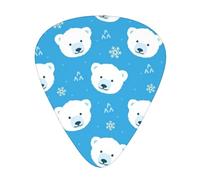 Polar Bear Snowflake Blue Guitar Pick 12 Packs Guitar Plectrums Includes Thin Medium Heavy Gauges