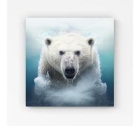 Polar Bear Splashart Canvas Warren Reed - Designer White w40_inch_x_h40_inch