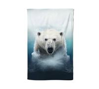 Polar Bear Splashart Tea Towel Warren Reed - Designer White One Size