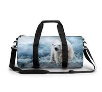 Polar Bear Sport Duffel Bag Gym Bag Weekend Overnight Bag for Travel Camping Hiking Beach 45x23x23cm