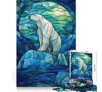 Polar Bear Stained Glass 1000 Pieces Jigsaws Adults Puzzles Gifts Logic Ability Toy Slow Enjoy Accurate Cut Stylish Gift (38x52cm)