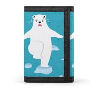 Polar Bear Stands on Melting Ice Wallet for Men Trifold Wallets Credit Card Holder Minimalist Front Pocket for Women