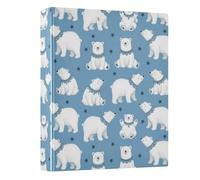Polar Bear Star 3 Ring Binder 1.5 Inch Round Ring Binder View Binder Holds 200 Documents for Home School Office Use