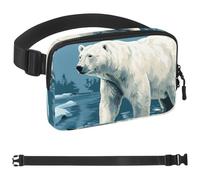 Polar Bear Strolling in the Water-1614 Unisex Style Fanny Pack: Fashion Waist Packs, Crossbody Bags Sport Slim Fashionable for Jogging Hiking Hiker Woman Man, Multicolor, 1.5x9.0x5.9in/4x23x15cm
