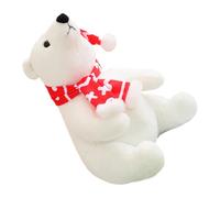 Polar Bear Stuffed Animal - Plush 45cm Soft Doll, Scarf Bear, Cute Woolly Texture | PP Cotton Filling Comfort, Kawaii Pillow, Plush, Bedroom Nursery Decor, For Kids Girls Women