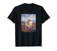 Polar Bear Summer Wildflower Meadow Nature Artwork T-Shirt