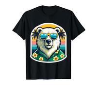 Polar Bear Sunglasses Tropical Holiday Summer Vacation Beach Value Graphic T-Shirt, Men, Black, S
