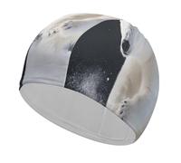 Polar Bear Swim Cap for Women Men Swimming Hat Bath Waterproof Pool Caps for Long Thick Curly Hair