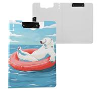 Polar Bear Swim Clipboard a4 Clip Board Foldover Document Folder Files for Paperwork with Clips Lightweight Plastic