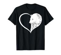 Polar bear T Shirts For Women Girls Polar bear Tshirt Heart T-Shirt