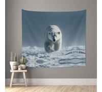Polar Bear Tapestry Wall Hanging Wild Animal, 3D Printed Extra Large Tapestry Fabric Poster Wall Art for Bedroom Living Room Home Decor, 230x305 cm Decorative Cloth a/5121