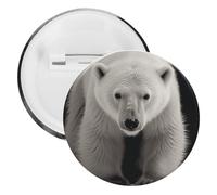 Polar Bear Tinplate Badge Personalized Round Brooch Large Craft Button Suitable for Teachers, Nurses, Doctors, Staff, Party Gift Accessories, 1PCS, Plastic, plastics