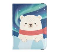 Polar Bear Travel Wallet Leather Passport Holder Anti Theft Money&Card Case for Men Trip Document