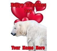 Polar Bear tv217 Fun Cute Valentine's Day Card A5 Personalised Greeting Card