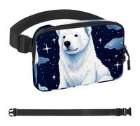 Polar Bear under Starry Sky and White Clouds-1630 Crossbody Fanny Pack for Men&Women,Belt Bag for Travel Casual Walking Running Hiking Cycling, Multicolor, 1.5x9.0x5.9in/4x23x15cm