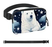 Polar Bear under Starry Sky and White Clouds-1633 Crossbody Fanny Pack for Men&Women,Belt Bag for Travel Casual Walking Running Hiking Cycling, Multicolor, 1.5x9.0x5.9in/4x23x15cm