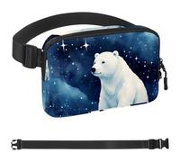 Polar Bear under Starry Sky and White Clouds-1636 Crossbody Fanny Pack for Men&Women,Belt Bag for Travel Casual Walking Running Hiking Cycling, Multicolor, 1.5x9.0x5.9in/4x23x15cm