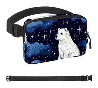 Polar Bear under Starry Sky and White Clouds-1639 Crossbody Fanny Pack for Men&Women,Belt Bag for Travel Casual Walking Running Hiking Cycling, Multicolor, 1.5x9.0x5.9in/4x23x15cm