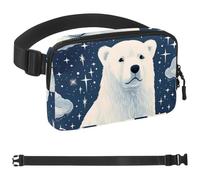 Polar Bear under Starry Sky and White Clouds-1640 Belt Bag for Men and Women Fanny Pack,Belt Bag with Adjustable Strap,Fashion Crossbody Everywhere Belt Bag for Travel Outdoors Running Hiking,