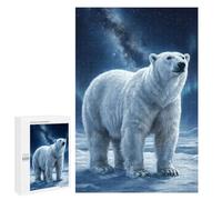 Polar Bear Under The Northern Lights: Seasonal Home Décor, 1000 PCS Jigsaw Puzzle for Adults - to Assemble, Frame And Display