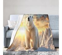 Polar Bear Under The Sunshine Ultra-Soft Lightweight & Anti-Pilling Flannel Blankets in Bulk,Applicable for Bed, Sofa, Camping, Travel