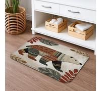 Polar Bear Vintage Quick Dry Bath Mat, Rustic Forest Animal Absorbent Non Slip Shower Mat, Autumn Flannel Washable Bath Rugs for Bathroom Toilet Restroom Decorative 16x24 Inch