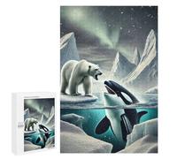 Polar Bear Vs Killer Whale Jigsaw Puzzle Art Gift, Jigsaw Puzzles for Adults,1000 Wood Puzzle Decor Art Gift 1000 PCS