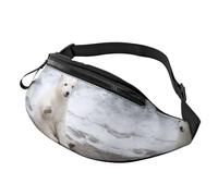 Polar Bear Waist Bag Bumbags for Men Women, Print Polyester Waist Pack for Travel Walking Sport with Adjustable Strap