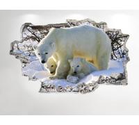 Polar Bear Wall Sticker 3D Look - Ocean SEA Porthole Beach Bedroom Lounge Z124