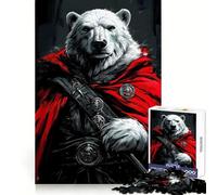 Polar Bear Warrior 1000 Piece Jigsaw Puzzles for Teenagers Jigsaw Logic Train Toy Stress Relief Smooth Cut Memorable Gift (38x52cm)