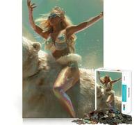 Polar Bear Warrior 1000 Piece Jigsaw Puzzles for Teenagers Jigsaw Think Game Calm Mind Quality Edge (38x26cm)