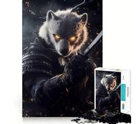 Polar Bear Warrior Samurai Animal Jigsaw Puzzles for Adults 1000 Pieces Clear Logic Toy Quiet Hobby Perfect Cut Stylish Gift (50x75cm)
