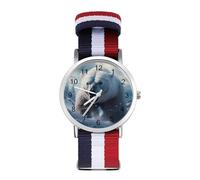 Polar Bear Watch for Men Women Fashion Analog Watches Sport Nylon Strap Casual Wristwatch