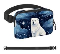 Polar Bear Watching Stars-1683 Unisex Style Fanny Pack: Fashion Waist Packs, Crossbody Bags Sport Slim Fashionable for Jogging Hiking Hiker Woman Man, Multicolor, 1.5x9.0x5.9in/4x23x15cm