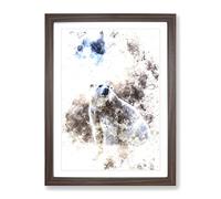 Polar Bear Watercolour Modern Framed Wall Art Print, Ready to Hang Picture for Living Room Bedroom Home Office Décor, Walnut A2 (64 x 46 cm)