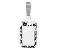 Polar-Bear-White-Snowflake Abs Vertical Id Badge Holder, Name Badge with Clear Scanning Film