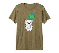 Polar Bear with Earth Climate Protection Polar Bears Premium T-Shirt