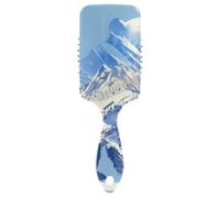 Polar Bear with Snowy Mountains Forests Musical Symbols Surrealist Style Blue antistatic detangling hair brush Designed scalp massaging for fine hair with Ergonomic handle cepillo para
