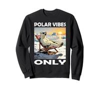 Polar Bear with Sunglasses, Beach Chair, Polar Views Sweatshirt