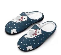 Polar Bear Women’S Cotton Slippers Memory Foam House Shoes Flats For Indoor Outdoor