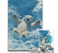 Polar Bears 1000 Piece Jigsaw Puzzles for Teenagers,Educational Games Home Decoration Suitable for Desktop Decoration 38x26cm