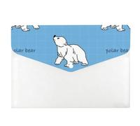 Polar Bears A4 Folder, Folders A4, Folder with Plastic Sleeves, Uni Essentials Clear Document Wallets, Expanding File Organiser with Snap Button, Small Pouch for School Office Home Travel