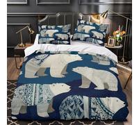 Polar Bears Art Duvet Cover 3D Print Premium 3 Pcs Bed Linen Hidden Zipper Comforter Cover Luxurious Durable for Kids Adults Women Teens Youth Girls Boys Super king（260x220cm）