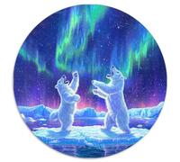 Polar Bears Dancing Puzzles Arctic Fantasy Gemusterte Nachhaltige Puzzles Für Erwachsene Hochwertige Holzspielpuzzles 1000pcs (67.5x67.5cm)