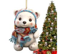 Polar Bears Decorative Pendant Pendant Pepper Bears Christmas Tree Hanging Polar Bears Holiday Decorative Christmas Bear Acrylic Decoration Cute Polar Bear