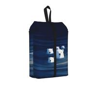 Polar Bears Floating Printed Travel Shoe Storage Bag Waterproof Jacquard Fabric is Lightweight, with Strong Handle and Central Zipper.